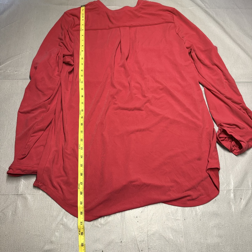 City View Womens Large Coral Pink Utility Henley Top Long Sleeve - Picture 6 of 7